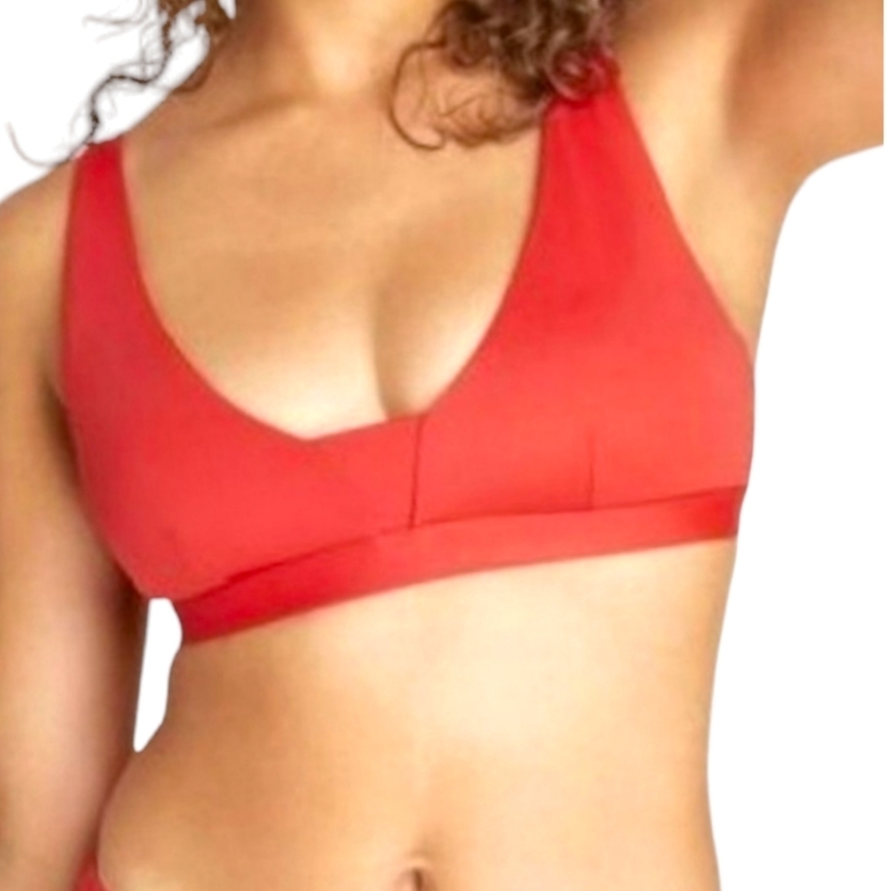 NWT ANDIE SWIM The Tahiti Bikini Top Chili Pepper Adj Straps Removable Cups LG